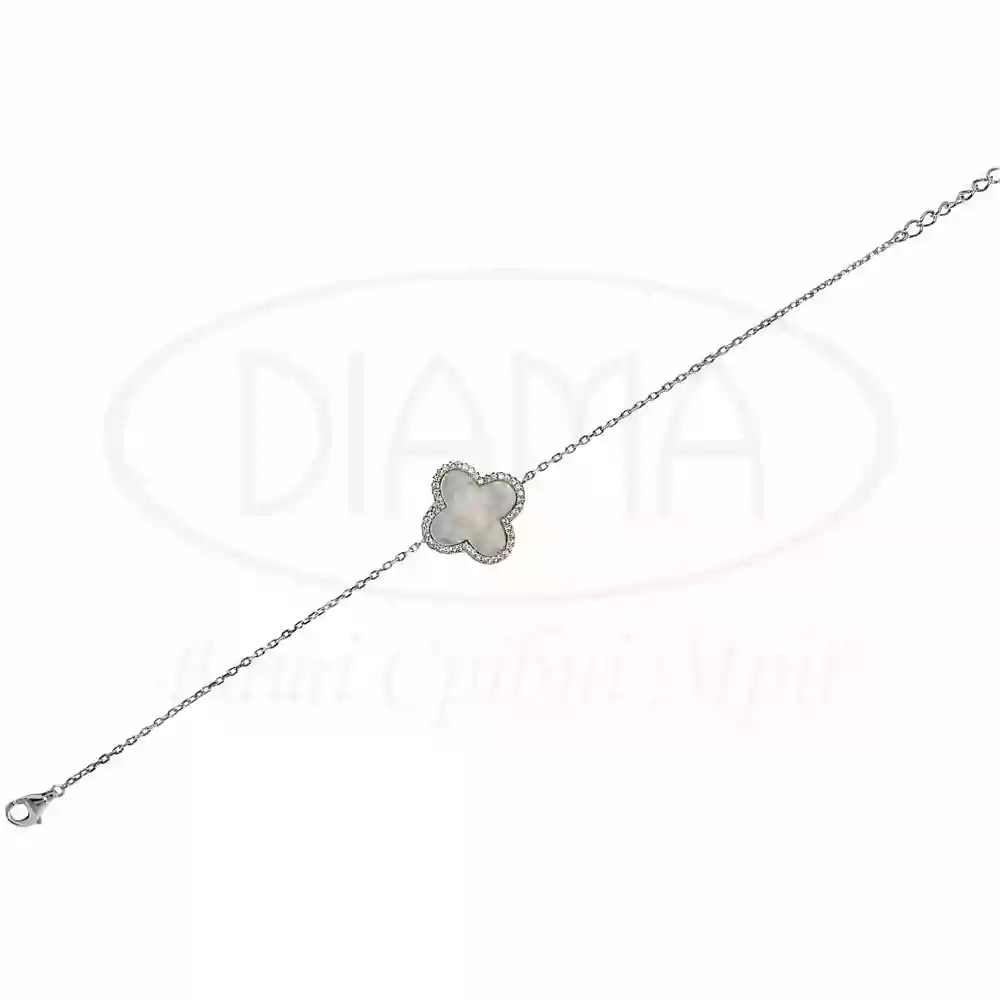 Браслет срібний з білим Перламутром фото 1