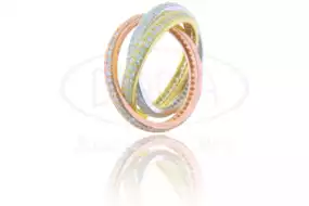 Каблучка срібна потрійна з цирконом