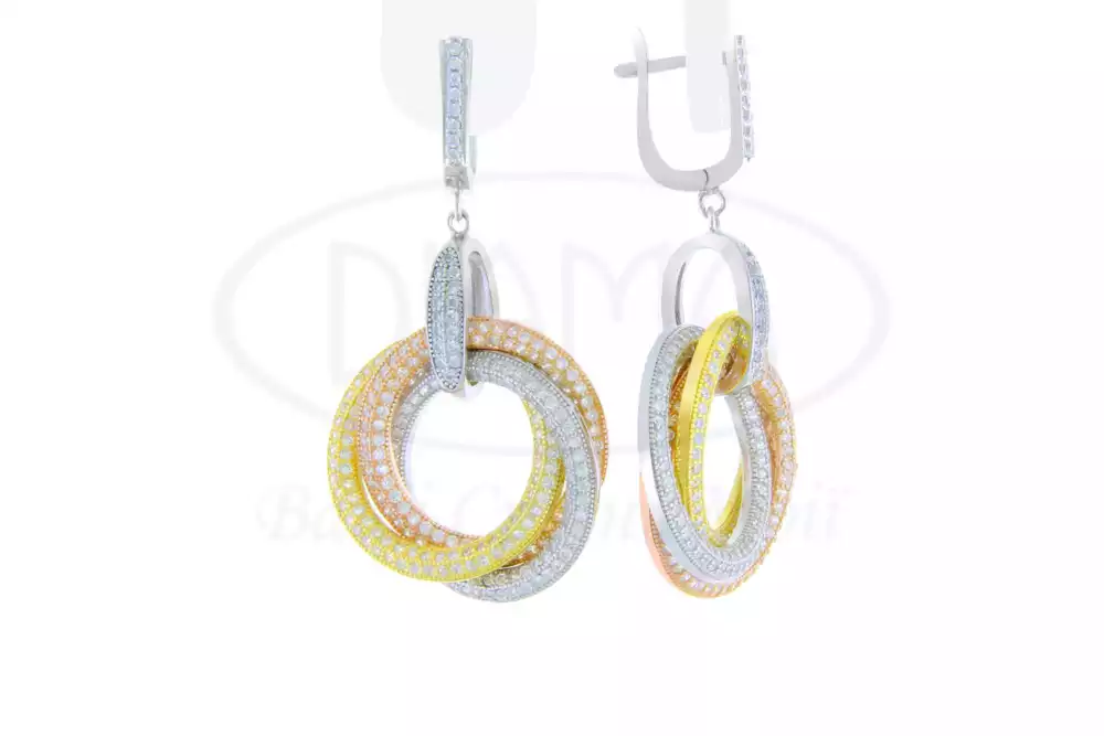 Сережки срібні з цирконом фото 1