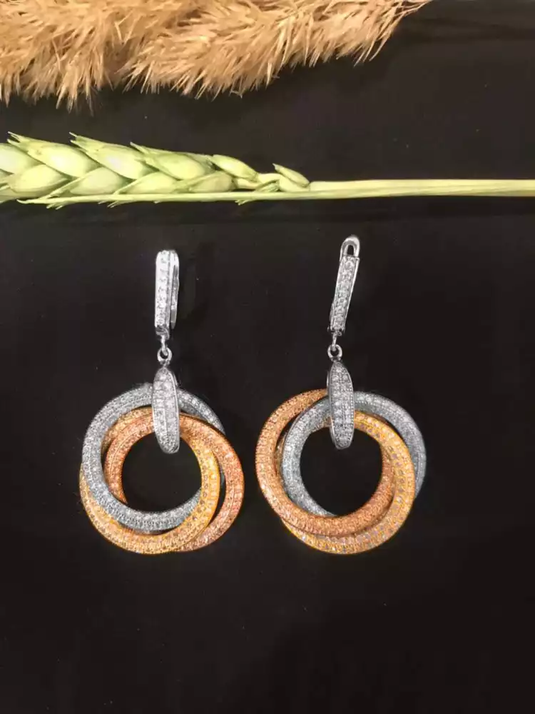 Сережки срібні з цирконом фото 2