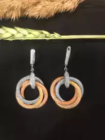 Сережки срібні з цирконом