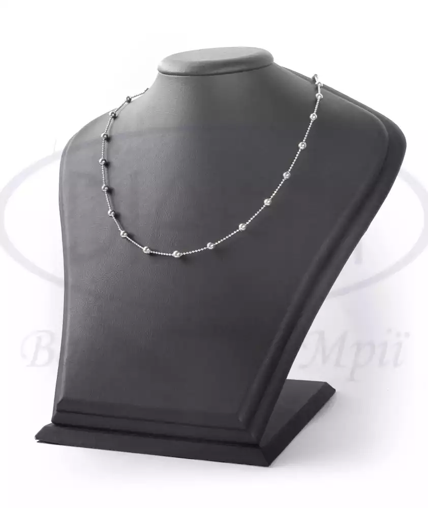 Ланцюг срібний з кульками фото 1