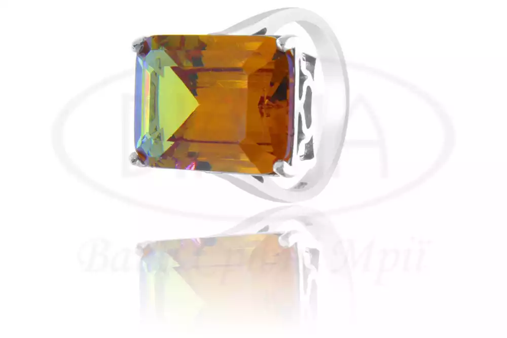 Каблучка срібна з Султанітом фото 1