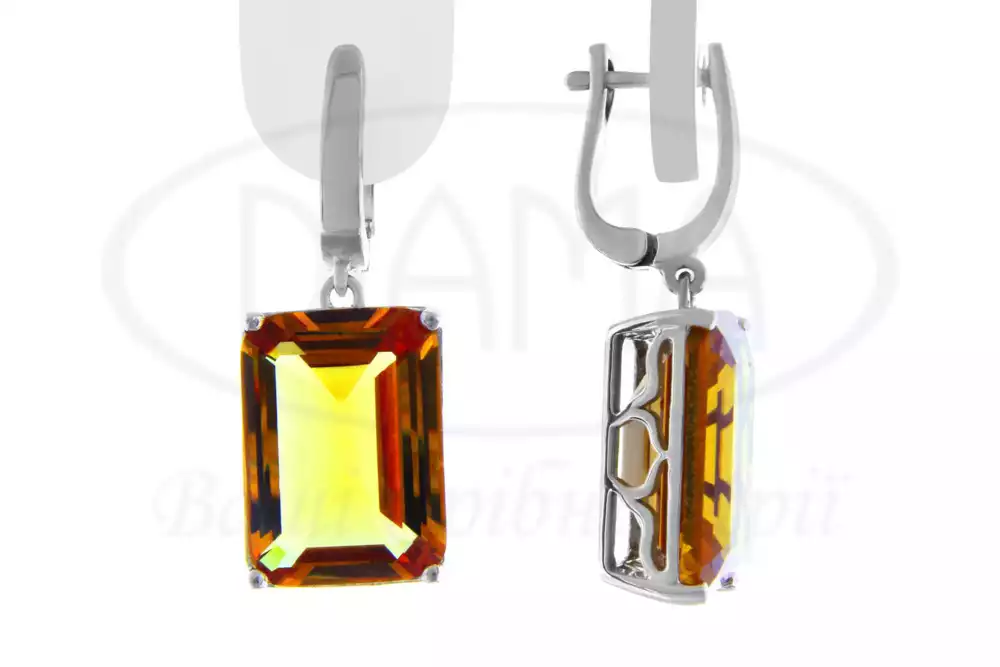 Срібні сережки з Султанітом фото 1