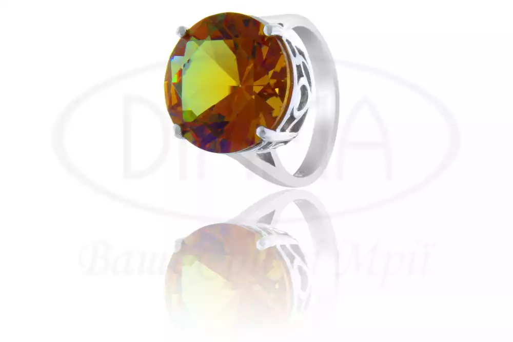 Каблучка срібна з Султанітом фото 1