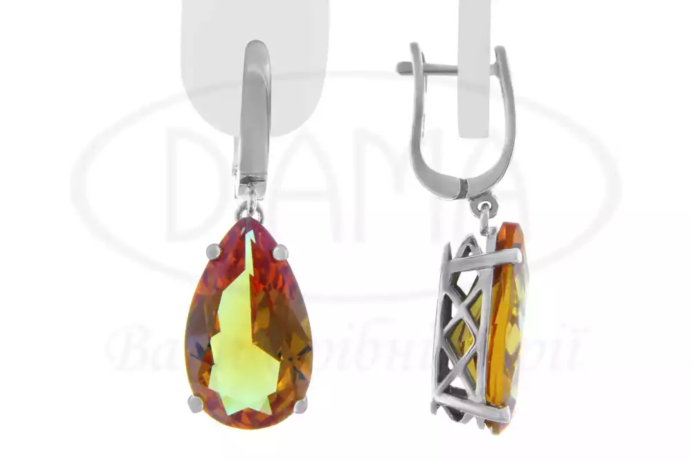 Срібна Сережки з Султанітом фото 1