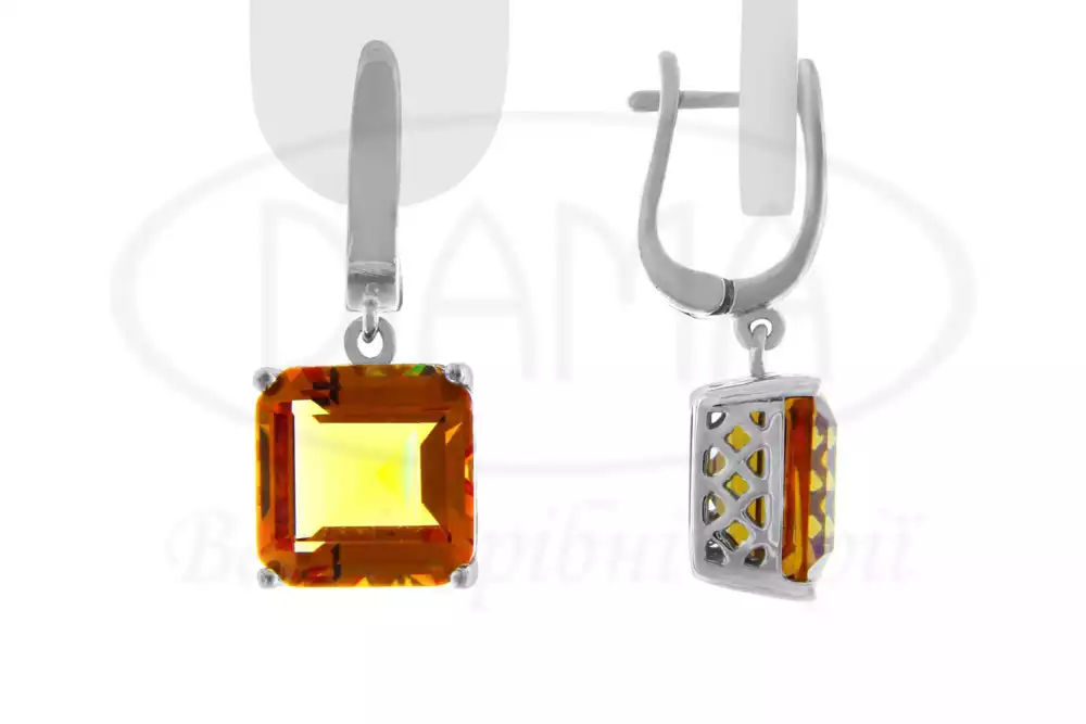 Сережки срібні з Султанітом фото 1