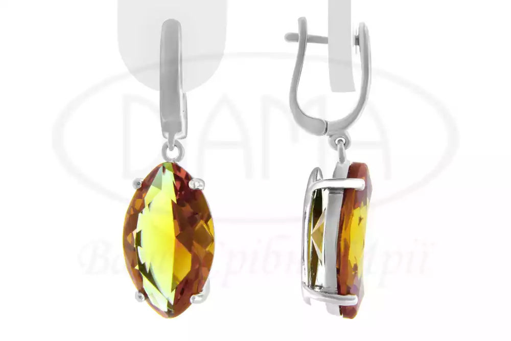 Сережки срібні з Султанітом фото 1