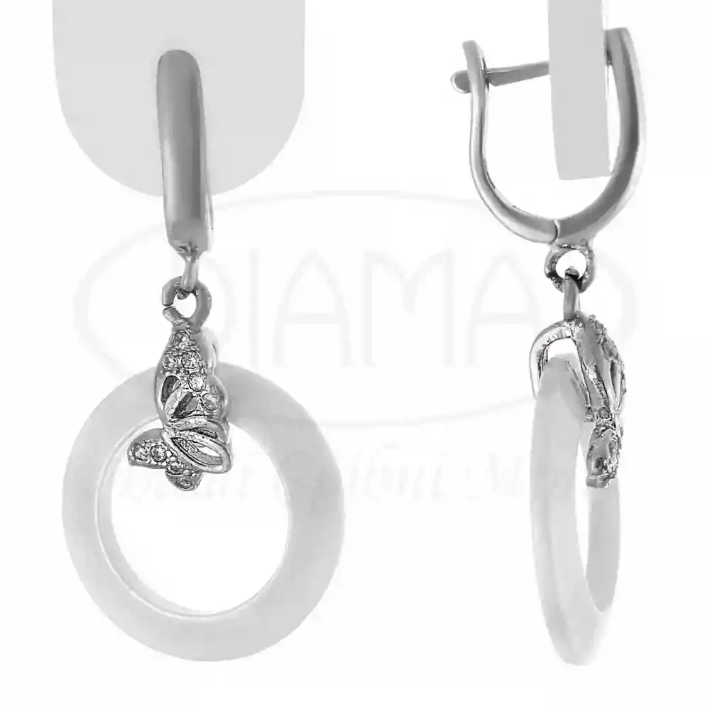 Срібні Сережки з керамікою фото 1