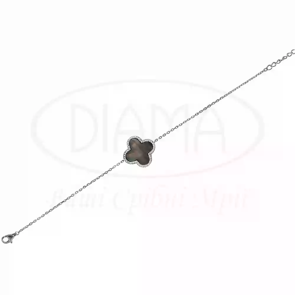 Браслет срібний з чорним перламутром фото 1