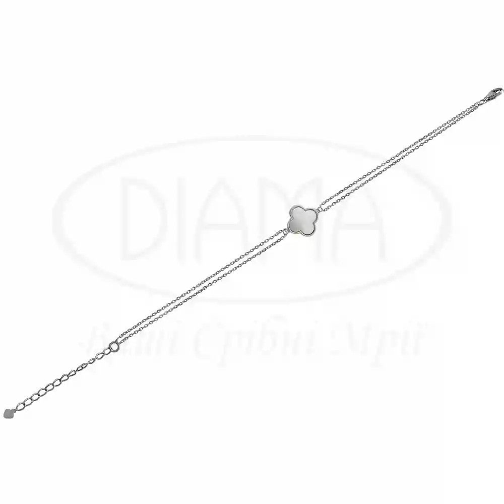 Браслет срібний з білим перламутром фото 1