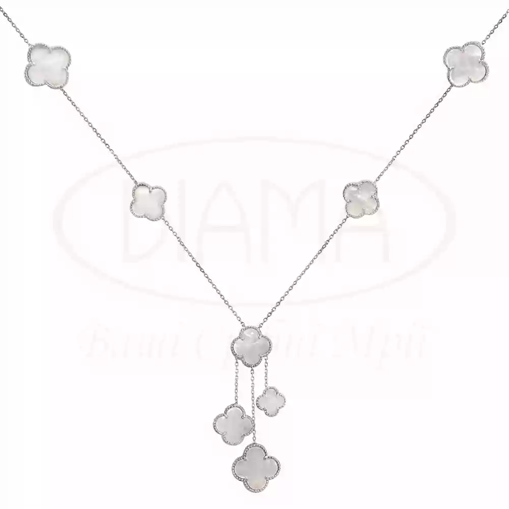 Срібне Кольє з білим перламутром фото 1