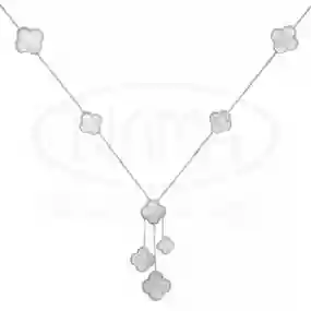 Срібне Кольє з білим перламутром