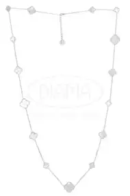 Кольє срібне з білим перламутром