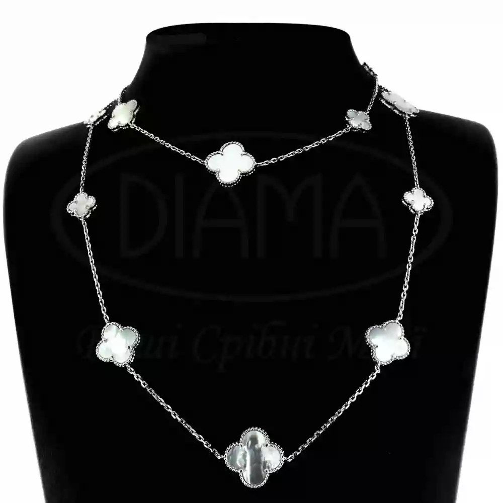 Кольє срібне з білим перламутром фото 3