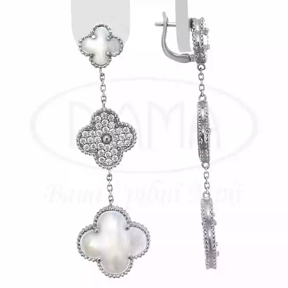 Сережки срібні з Перламутром фото 1