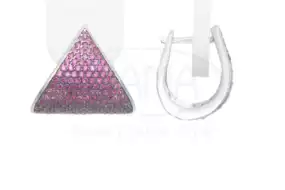 Сережки срібні з малиновим цирконом