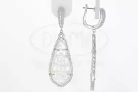 Срібні Сережки з білим Перламутром