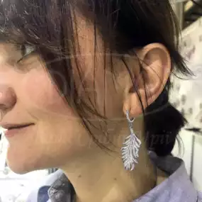 Срібні Сережки у формі Пера