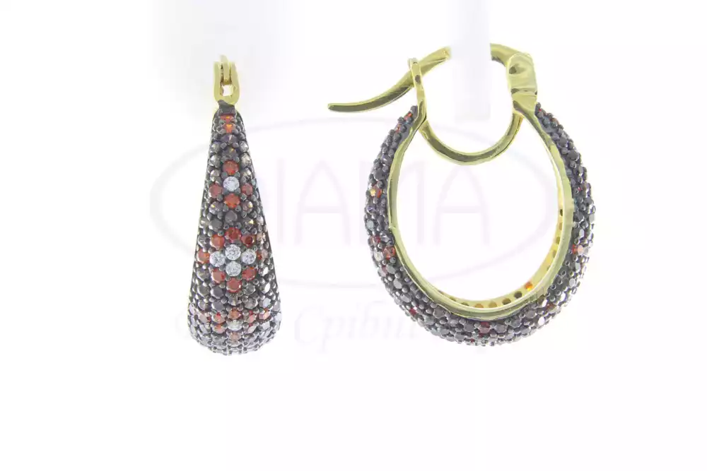 Сережки срібні "Конго" з Цирконом фото 1
