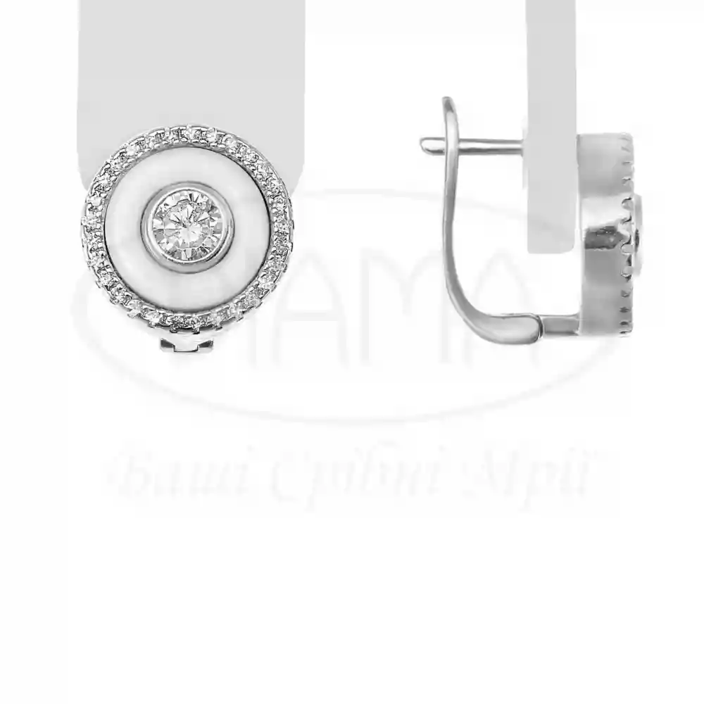 Срібні Сережки з Керамікою фото 1