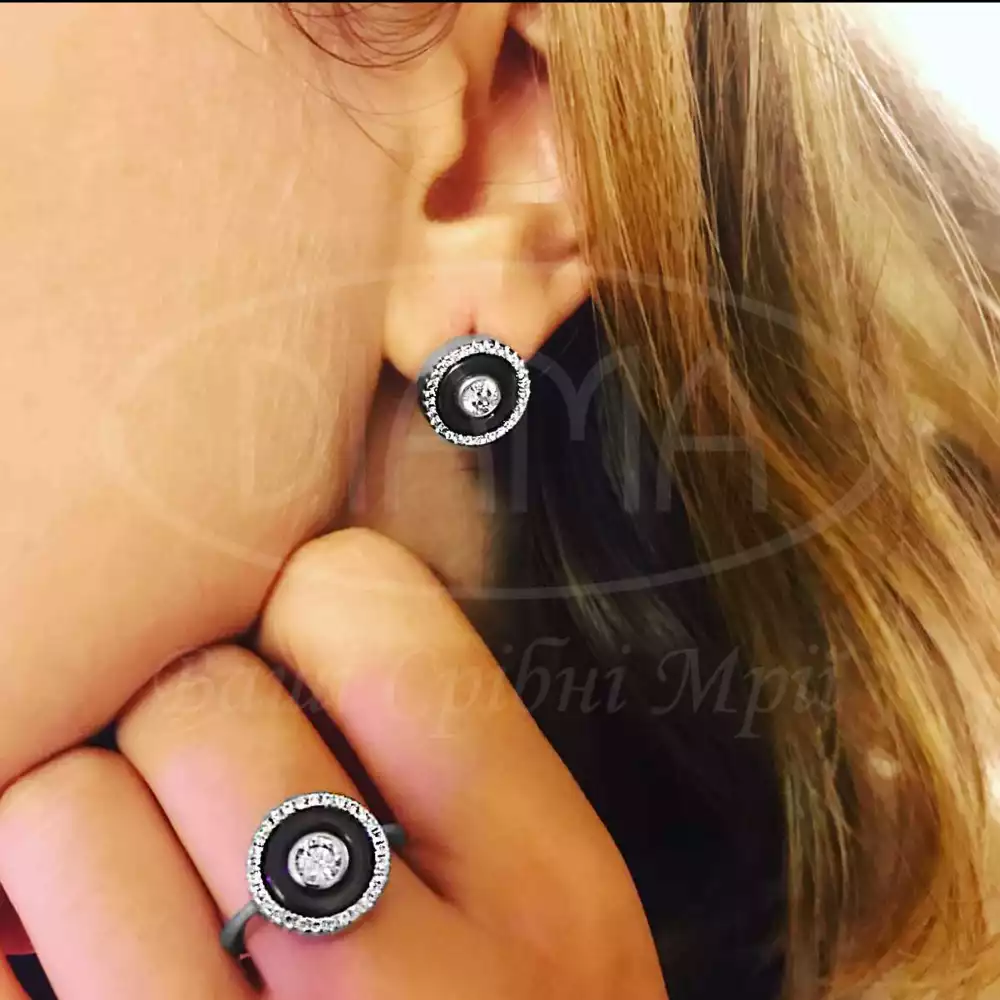 Срібна Каблучка з Керамікою фото 2