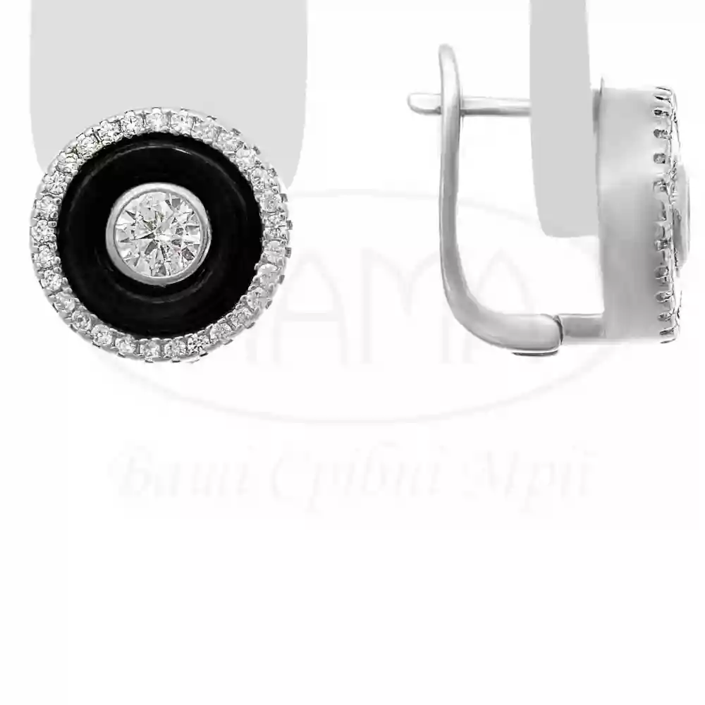 Срібні Сережки з Керамікою фото 1