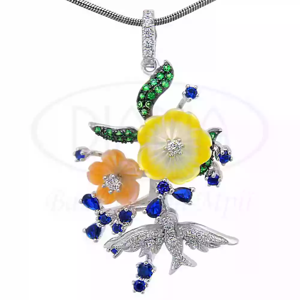 Підвіска срібна з перламутром фото 1