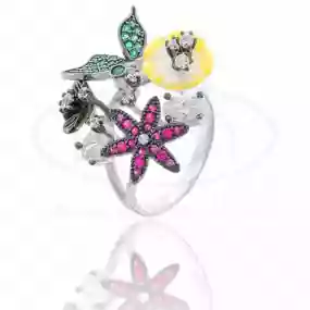 Каблучка срібна з перламутром