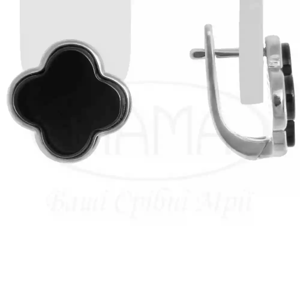 Сережки срібні з Керамікою фото 1