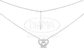 Срібне Кольє "Серце в Серці"