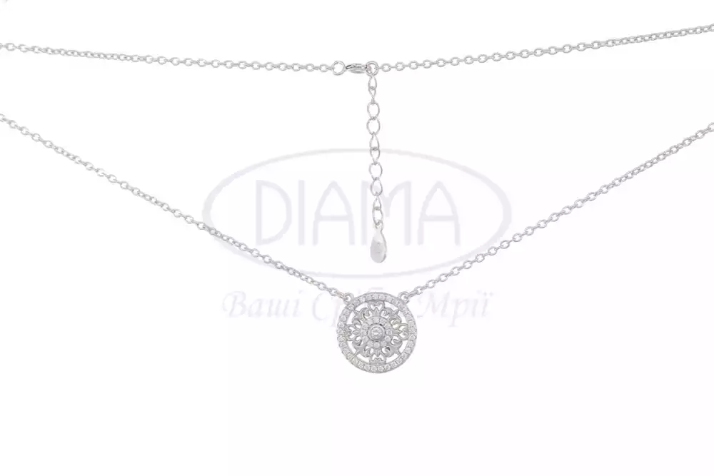 Срібне Кольє з цирконом фото 1
