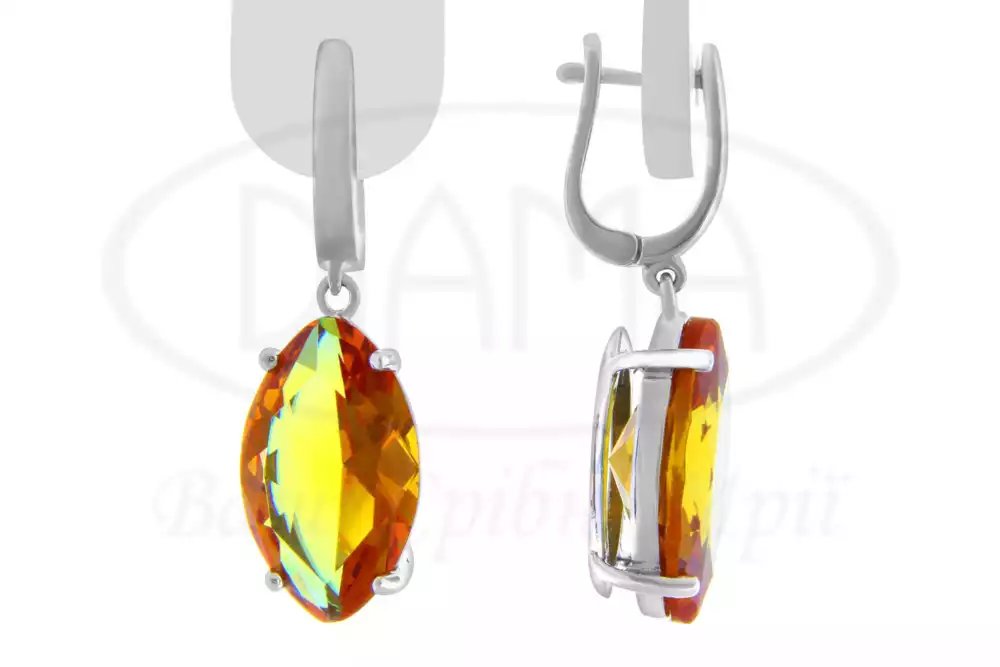 Сережки срібні з Султанітом фото 1