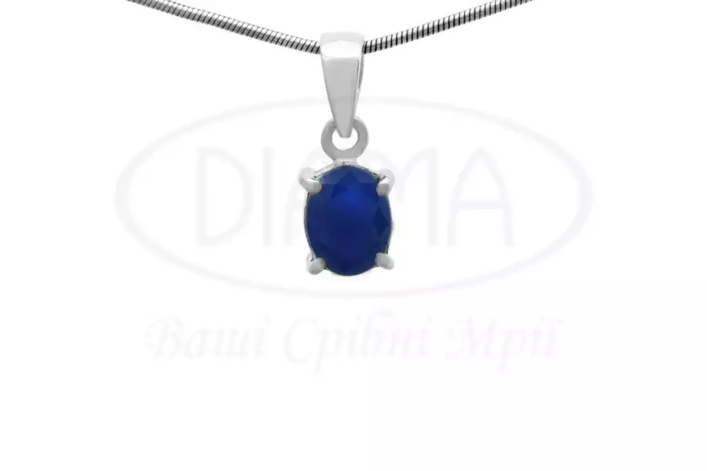 Підвіска срібна з Сапфіром фото 1