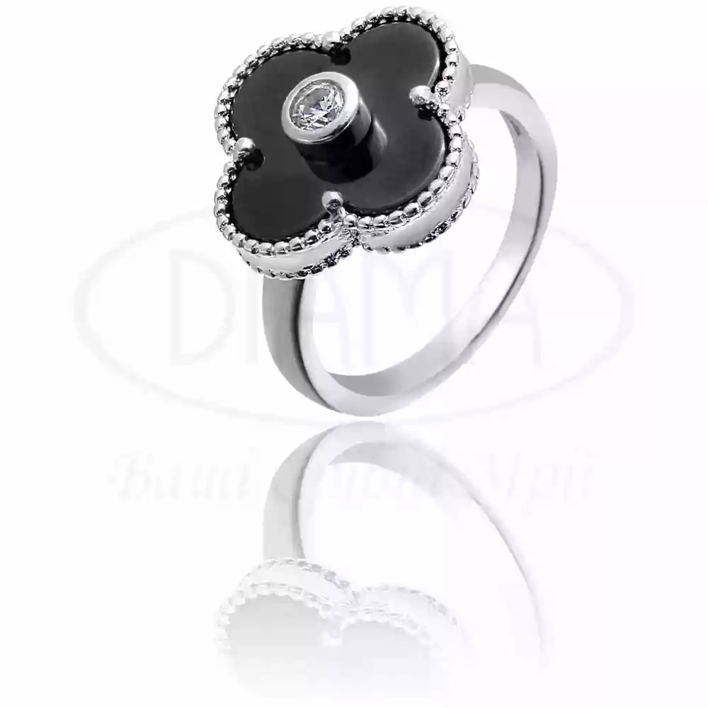 Каблучка срібна з керамікою фото 1