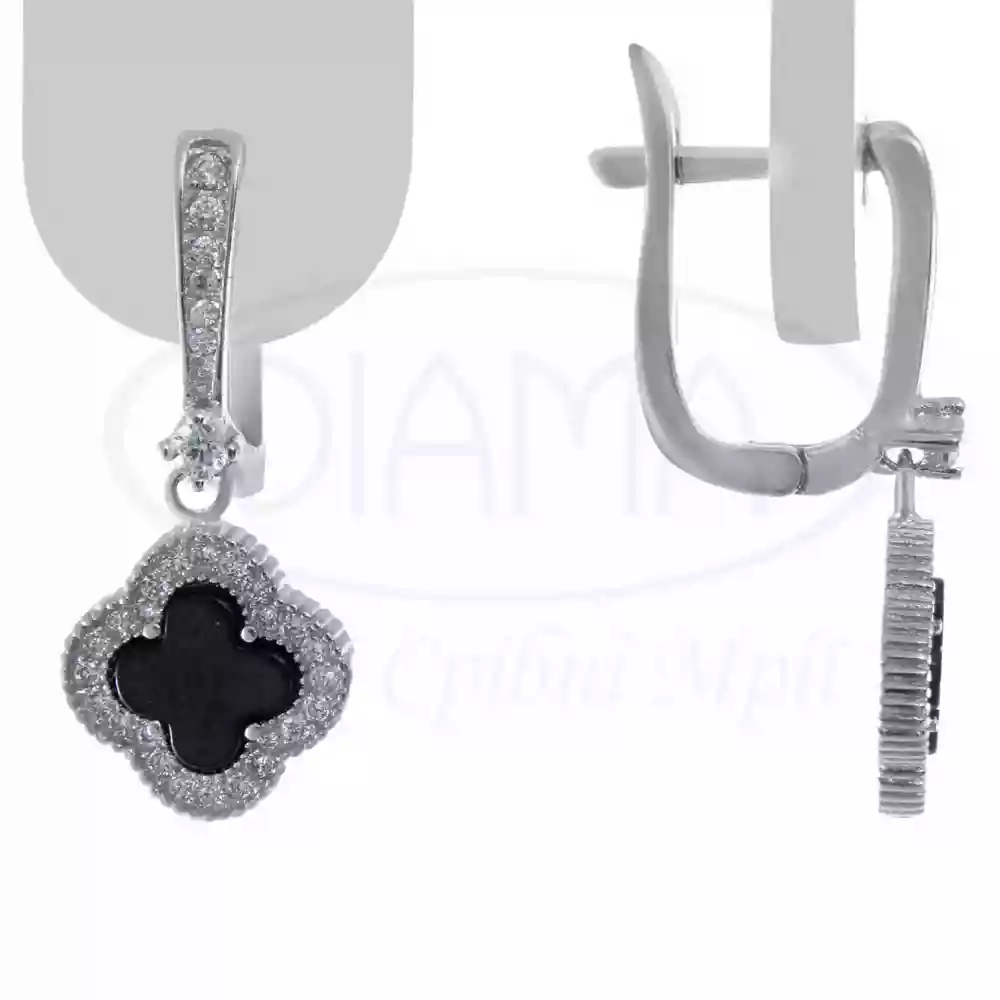 Срібні сережки з керамікою фото 1