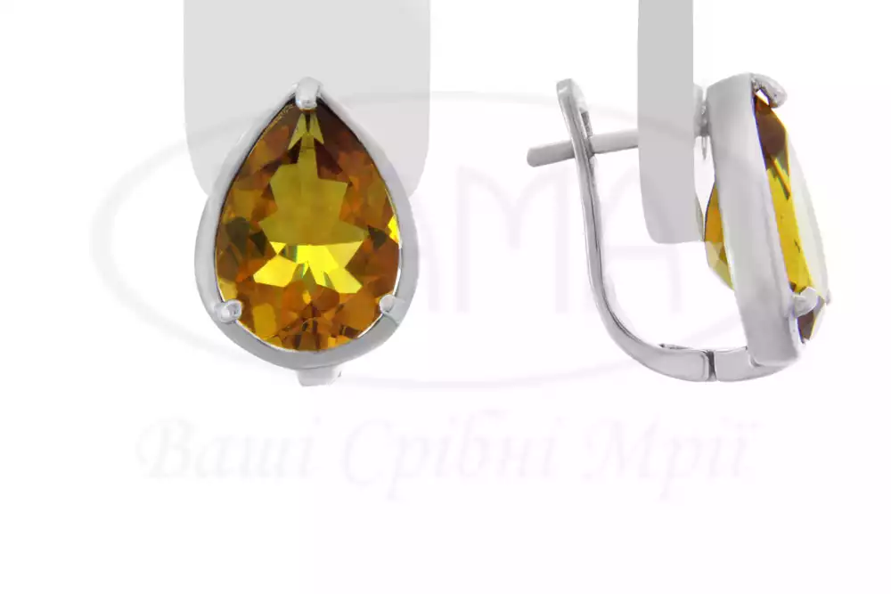 Сережкт зі срібла з Султанітом фото 1