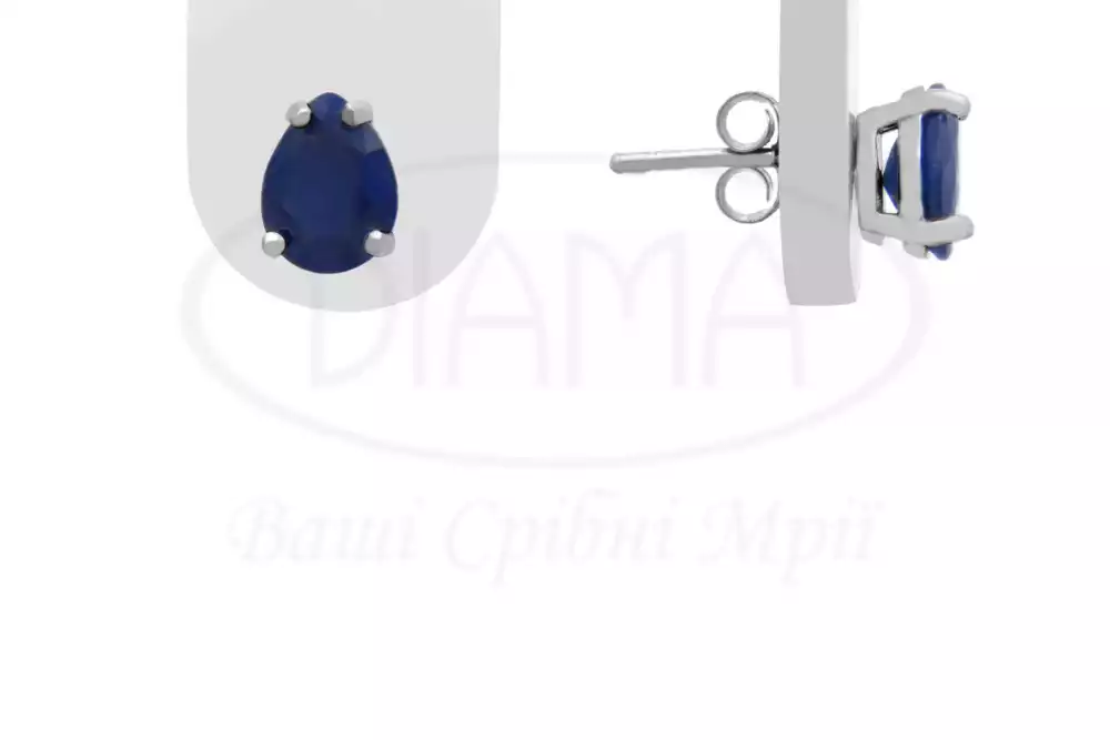 Сережки срібні з Сапфіром фото 1