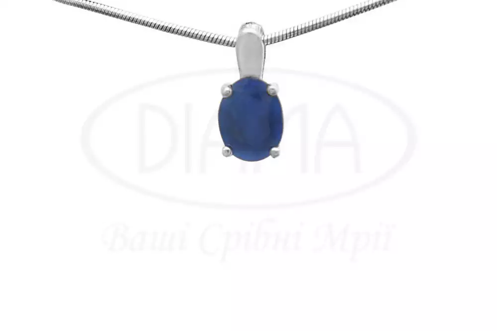 Срібна підвіска з Сапфіром фото 1