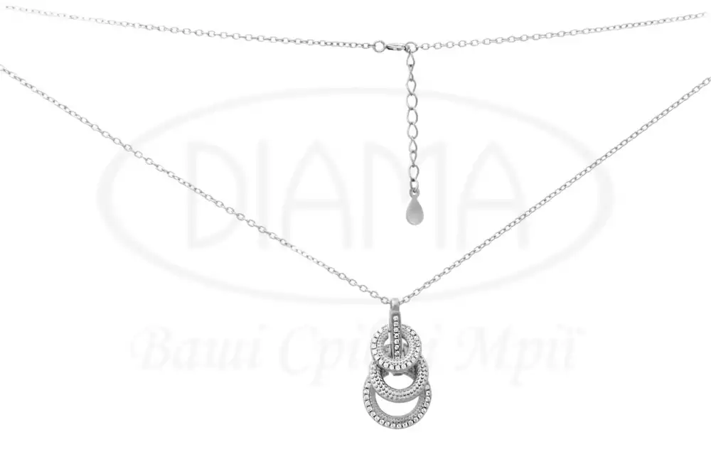 Срібне кольє з цирконом фото 1