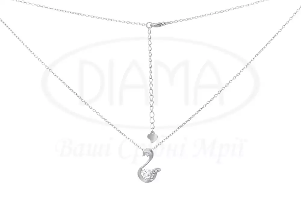 Кольє срібне з цирконом фото 1