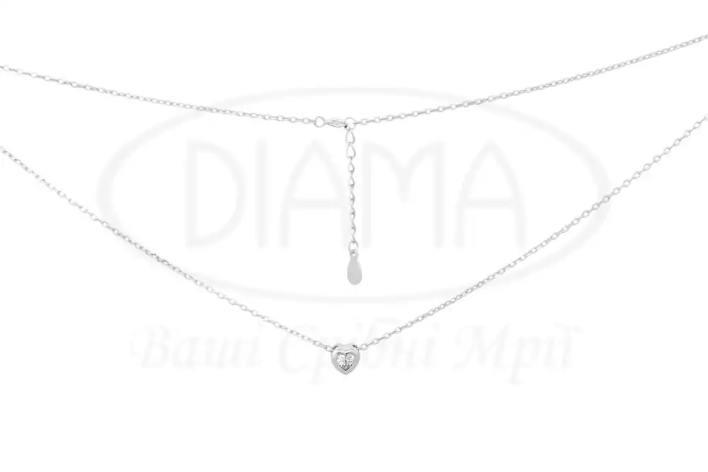 Кольє срібне з цирконом фото 1