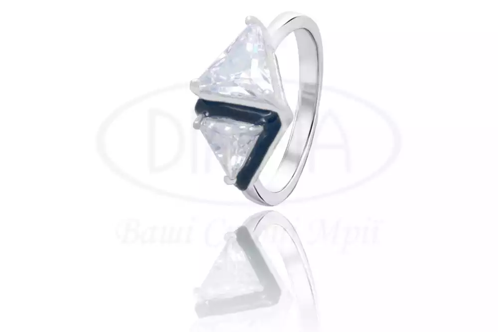 Срібна каблучка з Цирконом і Емаллю фото 1