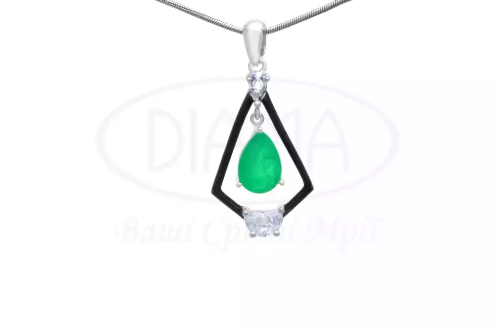 Підвіска срібна з Цирконом і Емаллю фото 1