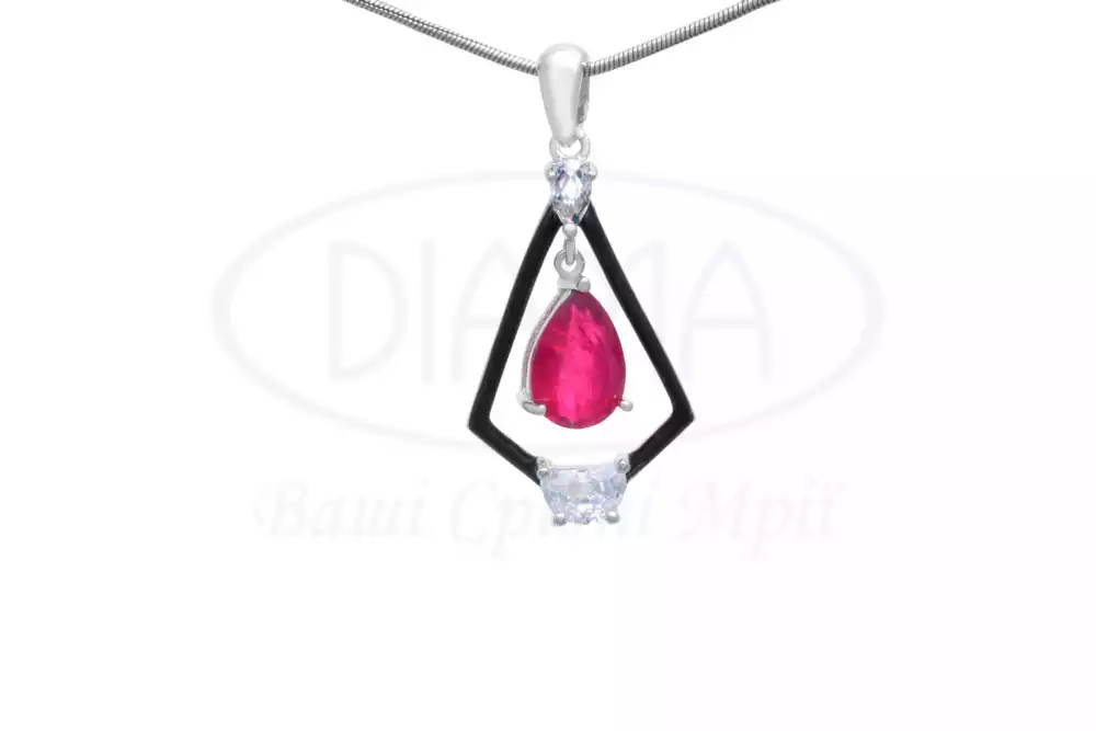 Підвіска срібна з Цирконом і Емаллю фото 1