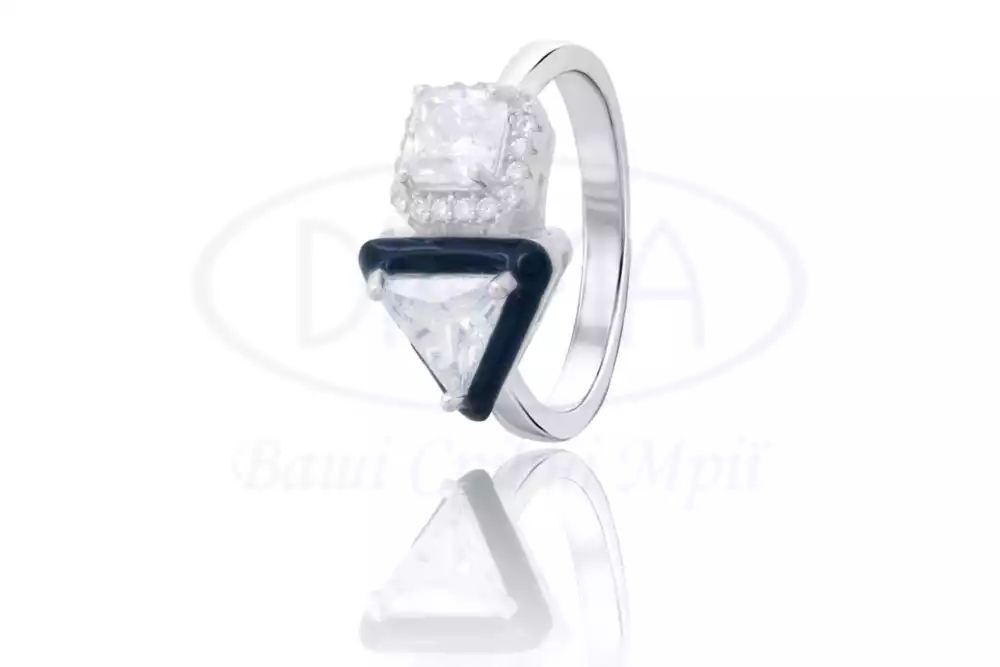 Каблучка срібна з Цирконом і Емаллю фото 1