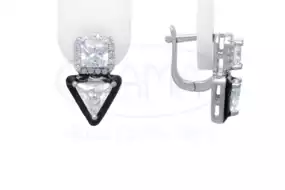 Сережки срібні з Цирконом і Емаллю