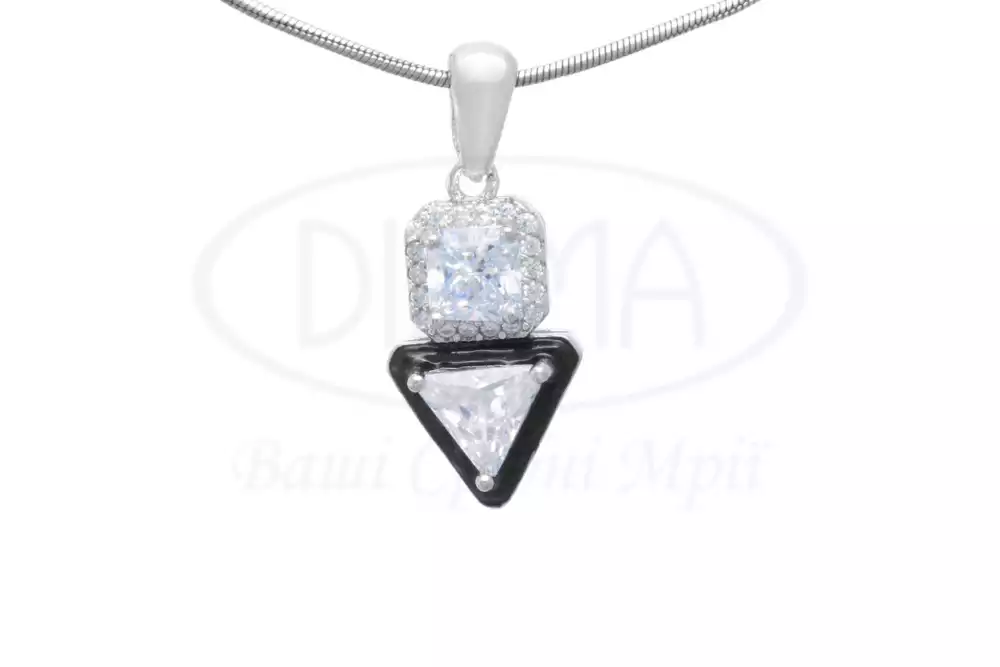 Підвіска срібна з Цирконом і Емаллю фото 1