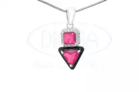 Підвіска срібна з Цирконом і Емаллю