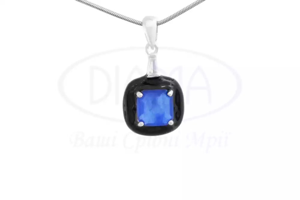 Підвіска срібна з Цирконом і Емаллю фото 1